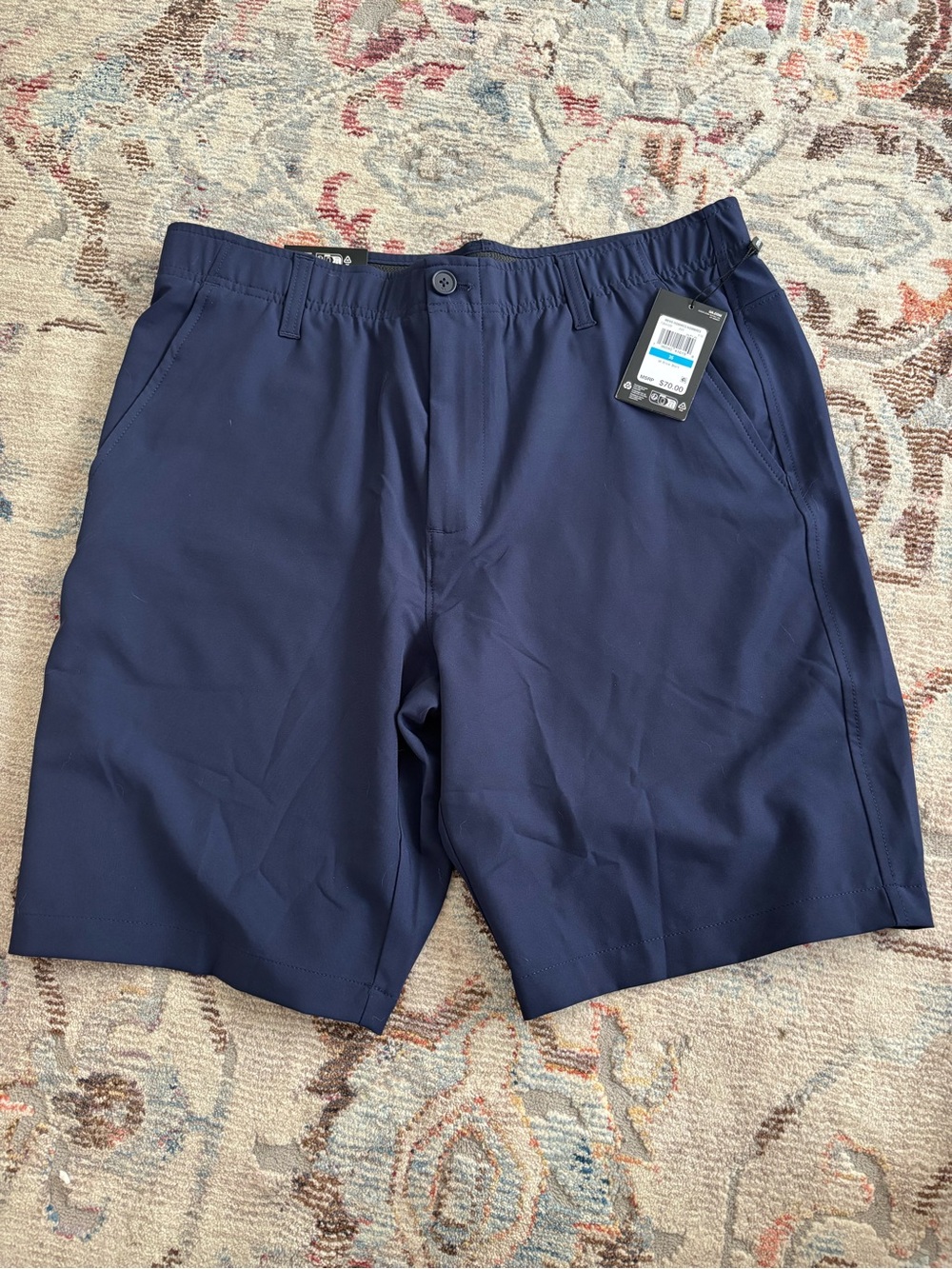 Under Armour Navy Flat-Front Golf Shorts - Picture 2 of 4